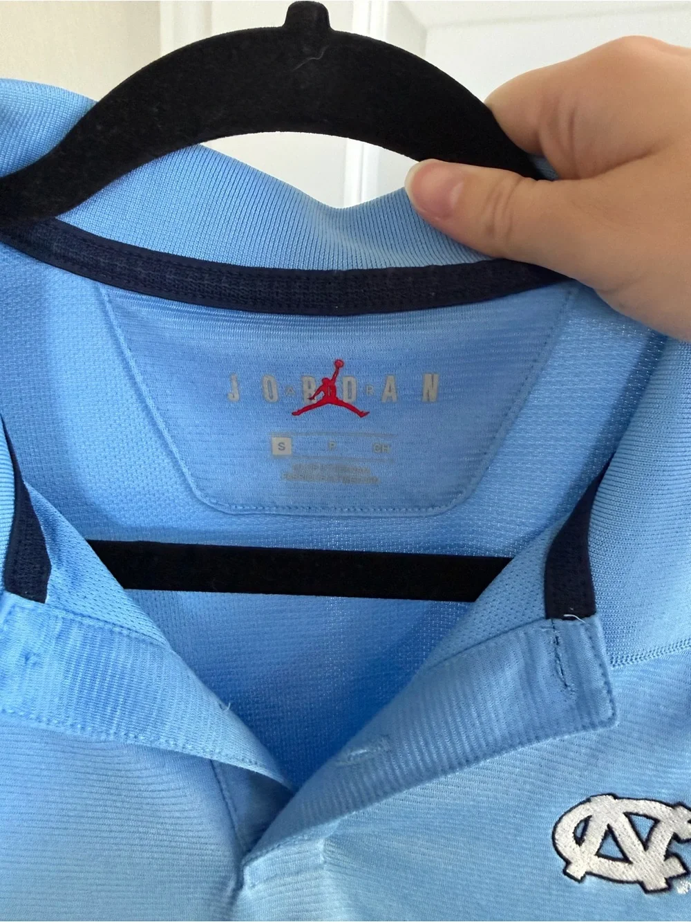 Jordan Men's Two-Tone Light Blue and Navy Polo
